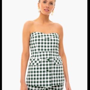 Tuckernuck Green Gingham Marnie Top (S-M)